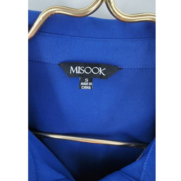 Misook Floral Embroidered Button Front Woven Dress Blue Size Small - Picture 11 of 13